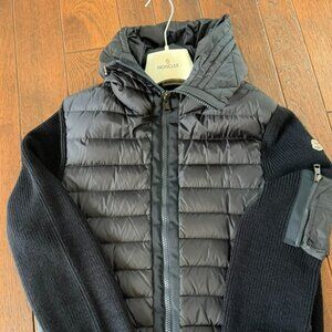 Moncler Padded Zip-Up Hooded Cardigan - Navy Large (L)